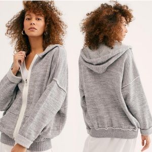 Free People In Bloom Heather Gray Hoodie Sweater